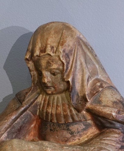 Sculpture Sculpture en pierre - Pietà ou Vierge de Pitié – École Bourguignonne XVe siècle