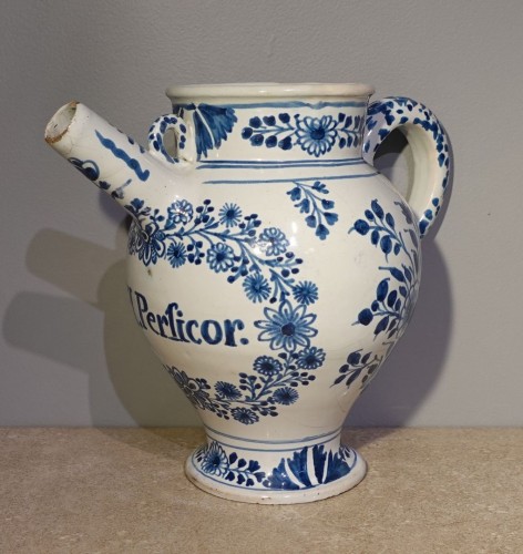 Porcelain & Faience  - Pair of 18th Century Nevers Faience Apothecary Jars