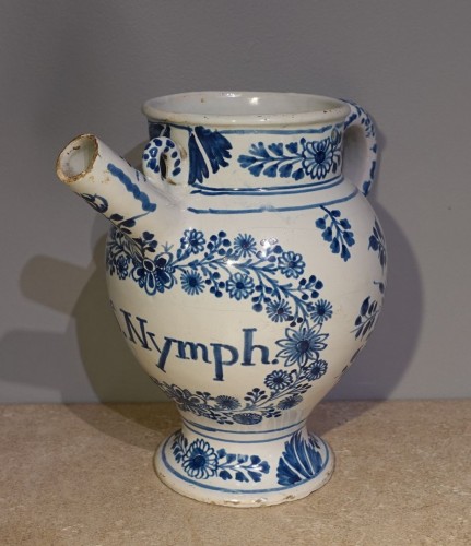 Pair of 18th Century Nevers Faience Apothecary Jars - 
