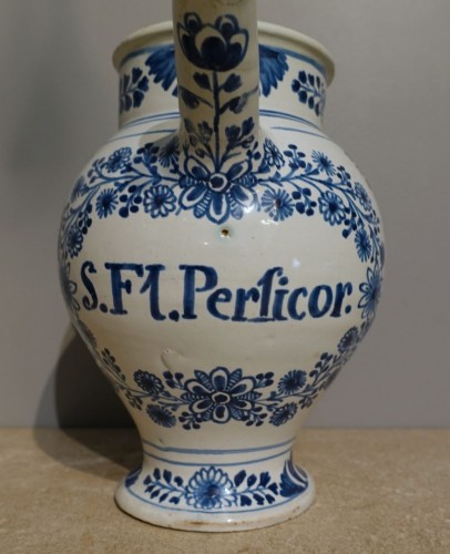 Pair of 18th Century Nevers Faience Apothecary Jars - Louis XV