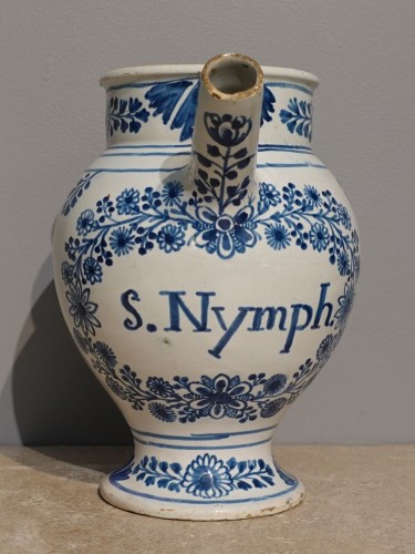 Louis XV - Pair of 18th Century Nevers Faience Apothecary Jars