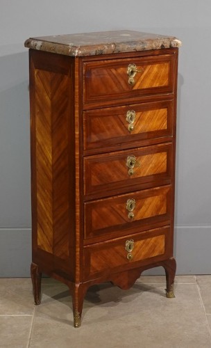 Five-drawer tall chest stamped J. Schmitz - Furniture Style Transition