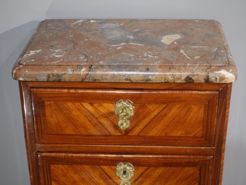 Transition - Five-drawer tall chest stamped J. Schmitz