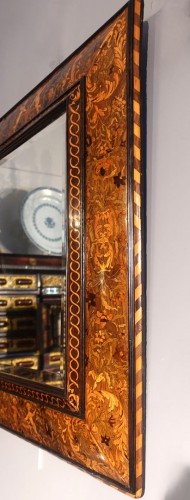 17th century - Louis XIII Marquetry Mirror – 17th Century