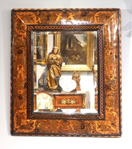 Antiquités - Louis XIII Marquetry Mirror – 17th Century