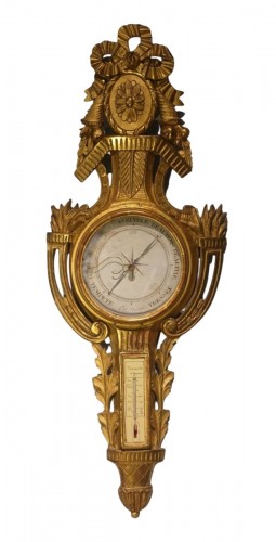 18th-Century Gilt-Wood Barometer-Thermometer