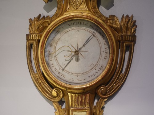 Decorative Objects  - 18th-Century Gilt-Wood Barometer-Thermometer