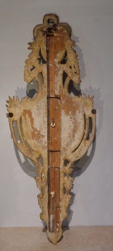 18th century - 18th-Century Gilt-Wood Barometer-Thermometer