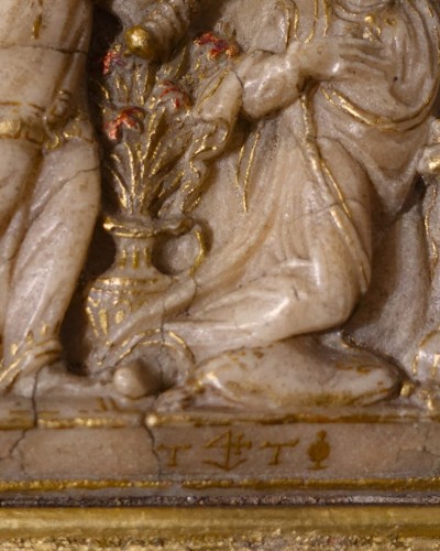 Renaissance - L'Annonciation, plaque en albâtre Malines fin XVIe début XVIIe