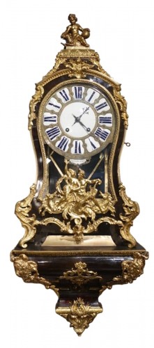Cartel et sa console d'époque Louis XV signé Brodon à Paris