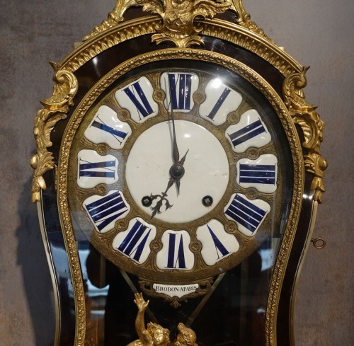 Horlogerie Cartel - Cartel et sa console d'époque Louis XV signé Brodon à Paris