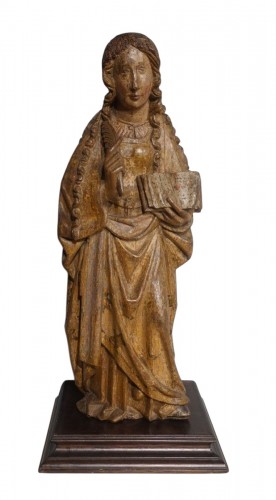 Sculpture Sainte Agnès, École flamande circa 1500