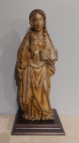 Sculpture of Saint Agnes, Flemish School, circa 1500 - Middle age