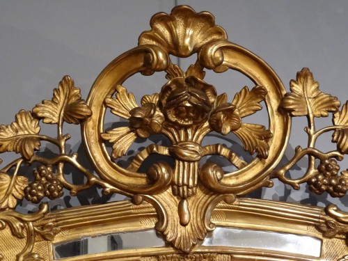 Miroir Régence à parcloses en bois d'époque XVIIIe siècle - Gérardin et Cie
