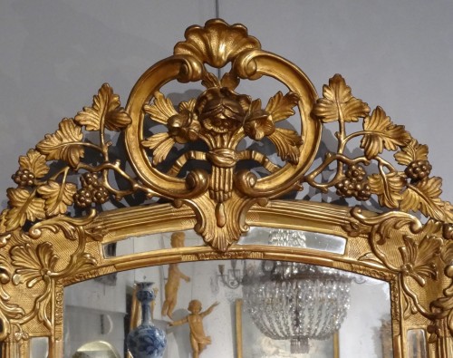Miroir Régence à parcloses en bois d'époque XVIIIe siècle - Louis XIV