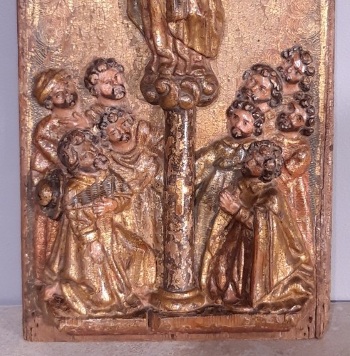 Spain Wood panel, gilt and polychrome, 17th century - Religious Antiques Style Louis XIV