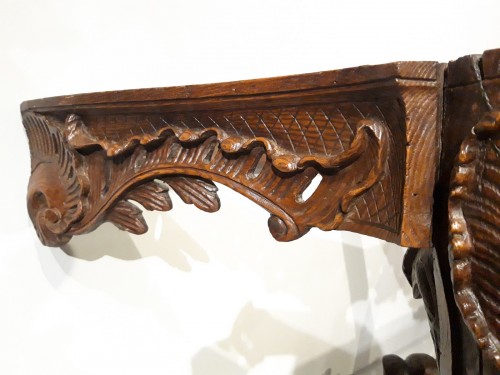 Louis XV console carved oak 18th century - Louis XV