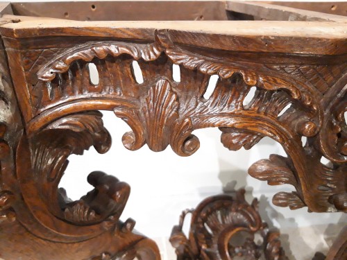 Antiquités - Louis XV console carved oak 18th century