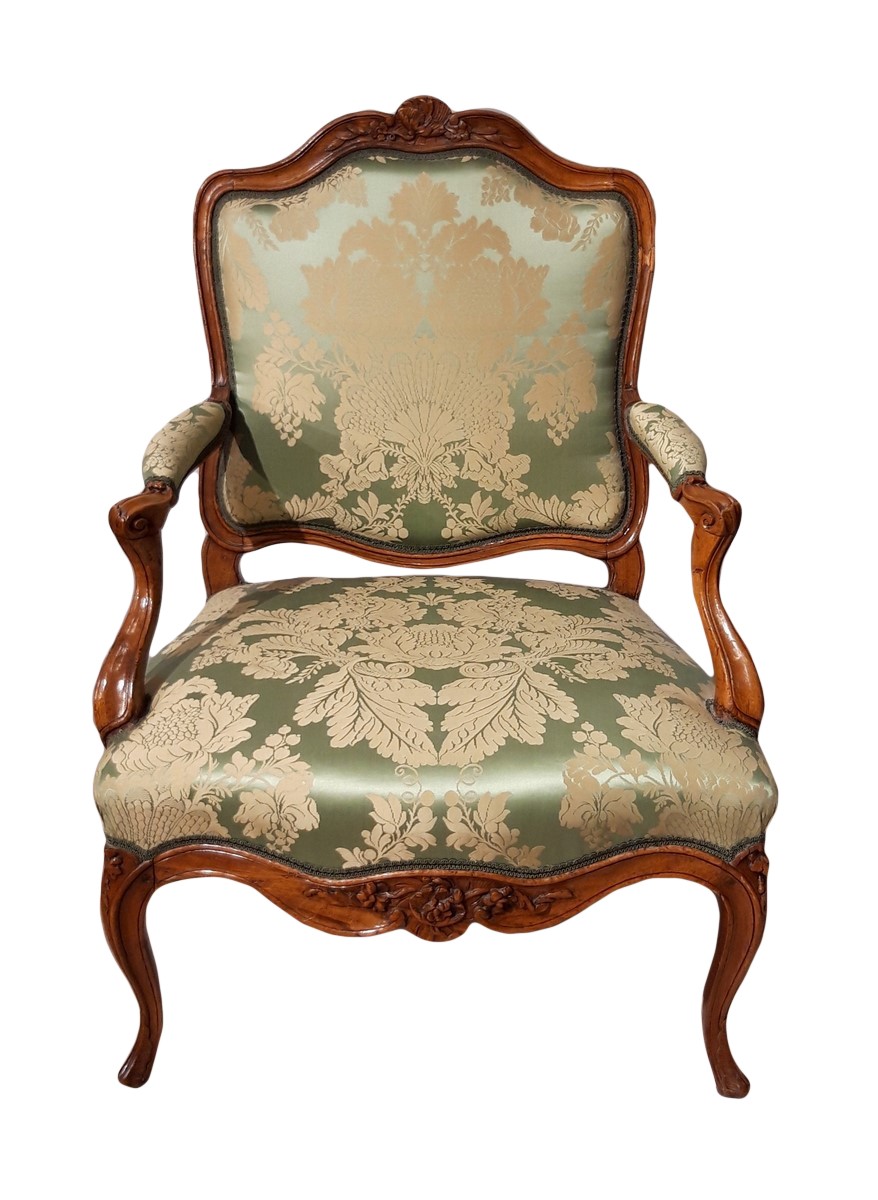 Louis Xv Armchair With Flat Back Ref, Antique Louis Xv Armchair