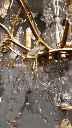 18th century - Chandelier in crystal and bronze, 18th century