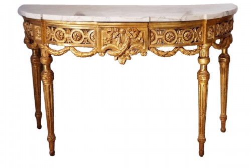 Console Louis XVI en bois doré