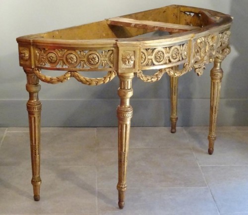 Console Louis XVI en bois doré - Louis XVI