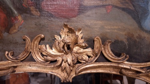 Antiquités - Large Louis XV mirror in gilded wood, 18th  century