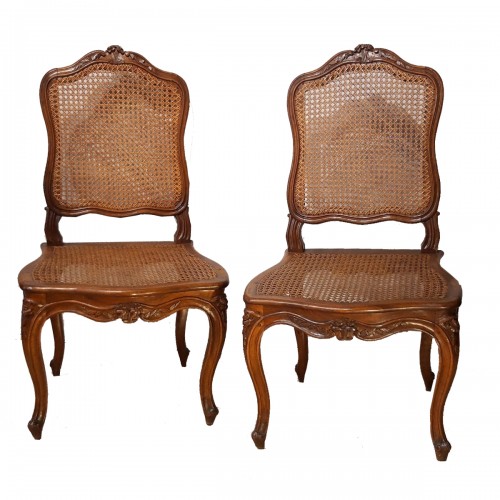 Pair Of Louis XV Chairs Stamped Pierre Nogaret, Received Master In 1745