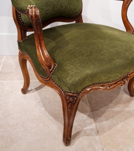 Pair Of Louis XV Armchairs Stamped Pierre Nogaret (1718-1771) - Louis XV