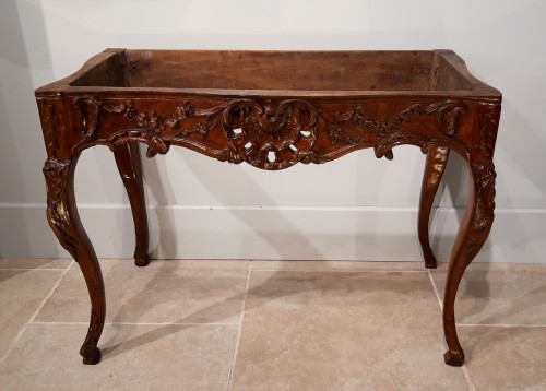 Table à gibier Régence en chêne sculpté d'époque XVIIIe - Gérardin et Cie
