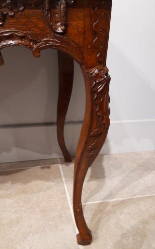 XVIIIe siècle - Table à gibier Régence en chêne sculpté d'époque XVIIIe
