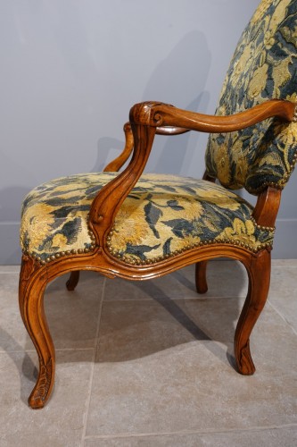 18th century - Pair Of Nogaret Stamped Armchairs, 18th Century