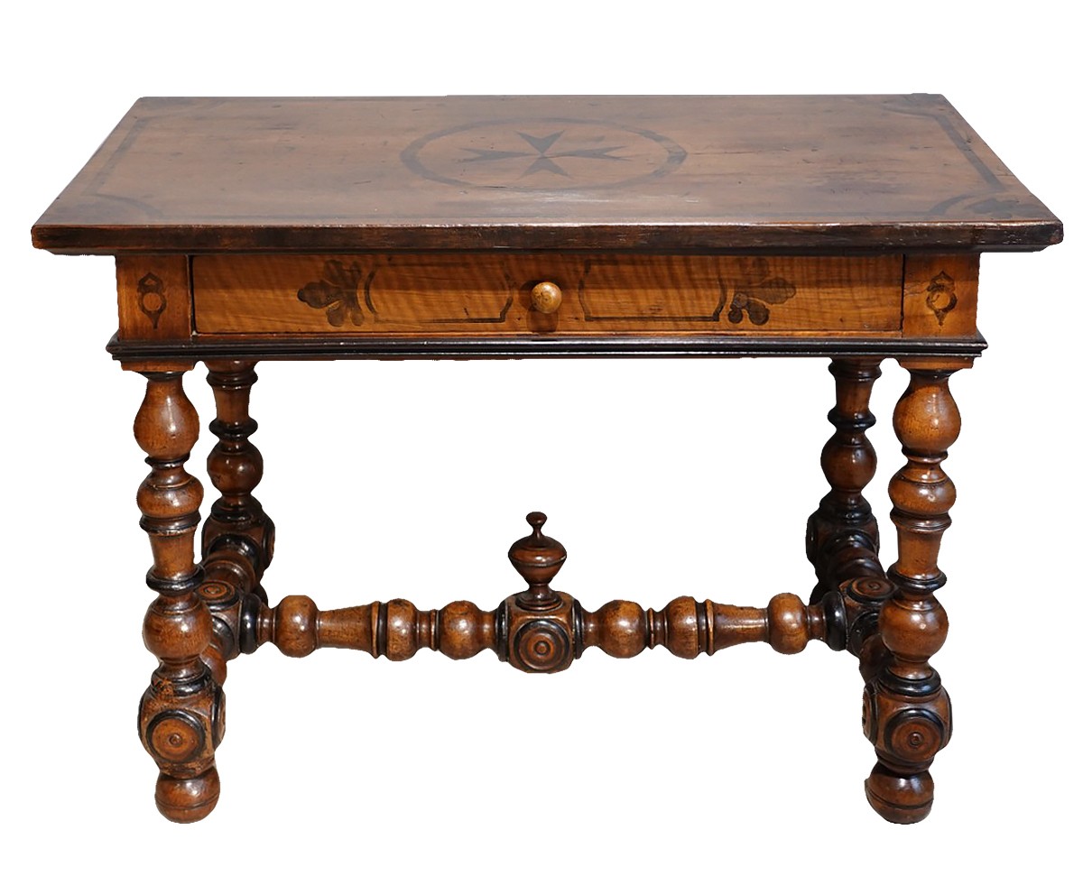 French Louis XIII Desk / Table , Walnut, 17th Century - Ref.83512