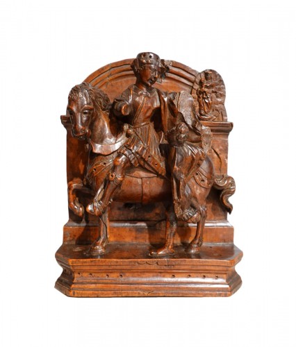 French Saint Martin in carved boxwood, 16th century