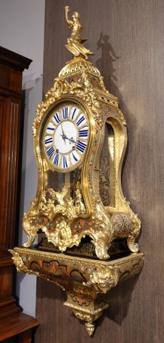 Horology  - Louis XV cartel in &quot;Boulle marquetry&quot; signed Colin de Laglizière 1735