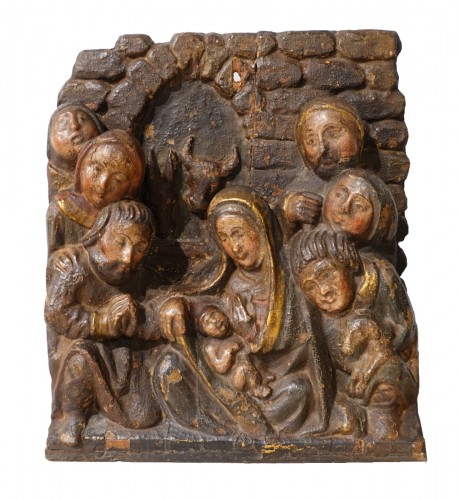 16th century Spanish Nativity, polychrome wood