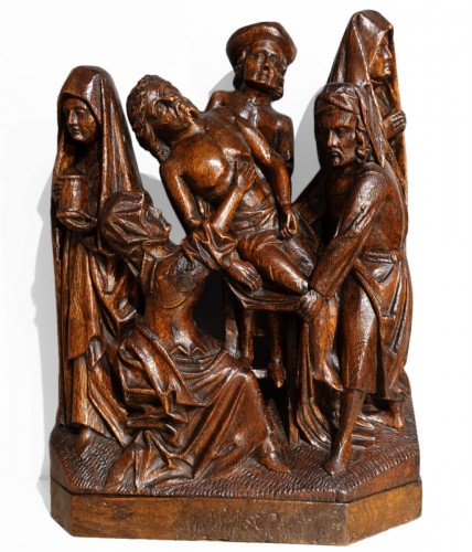 Sculpted oak statuary group from the Flanders region, circa 1470