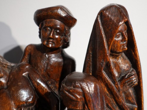 Sculpted oak statuary group from the Flanders region, circa 1470 - 