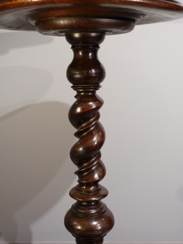 Objet de décoration Colonne Piédestal - Grande sellette Louis XIII en noyer