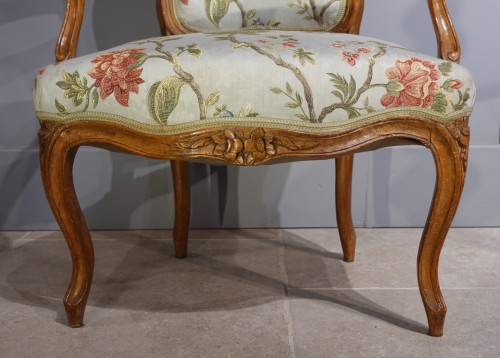 Seating  - French Louis XV Armchairs in Walnut