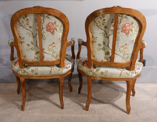 Louis XV - French Louis XV Armchairs in Walnut