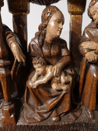 Nativité en bois polychrome début du XVIe siècle - Sculpture Style Renaissance