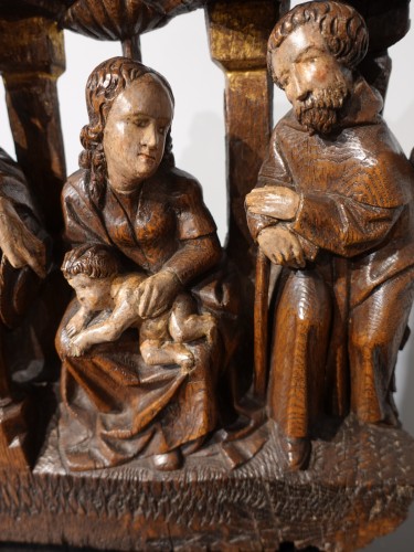 <= 16th century - Nativity In Polychrome Wood, Early 16th Century