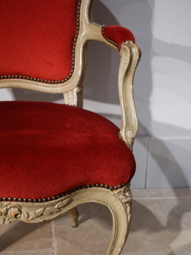 XVIIIe siècle - Paire de fauteuils Louis XV estampillés de F. Lapierre (1753 - 1823)