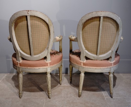 Sièges Fauteuil & Bergère - Paire de cabriolets Louis XVI