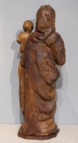 Vierge à l'enfant en bois polychrome, Italie fin XVIe - Gérardin et Cie