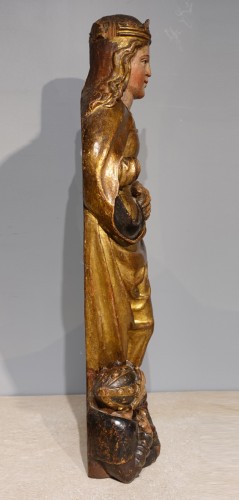 Sculpture Sculpture en Bois - Sainte Catherine en bois sculpté doré polychrome circa 1520-1530