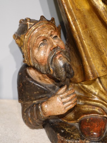Sainte Catherine en bois sculpté doré polychrome circa 1520-1530 - Renaissance
