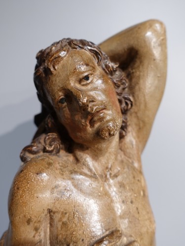 Saint Sebastian In Carved Wood 17th Century - Louis XIV