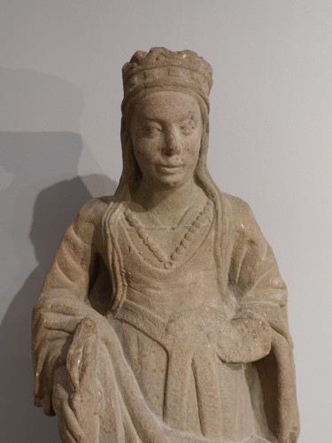 Sculpture  - French Sainte Catherine, Carved Stone, Late 15th - Early 16th Century